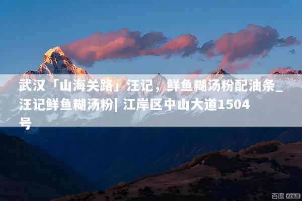 武汉「山海关路」汪记，鲜鱼糊汤粉配油条_汪记鲜鱼糊汤粉| 江岸区中山大道1504号